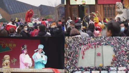 4K武汉汉口里正月十五元宵节庙会高清在线视频素材下载