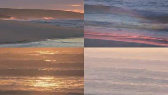 夕阳大海沙滩流云实拍高清在线视频素材下载