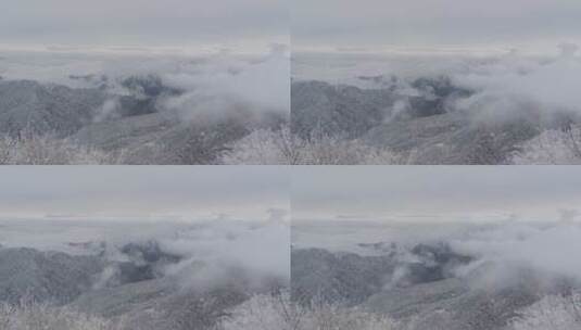 山东泰山风景区雪景下雪高清在线视频素材下载