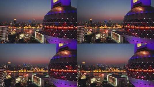 上海外滩东方明珠金融区上海夜景上海航拍高清在线视频素材下载