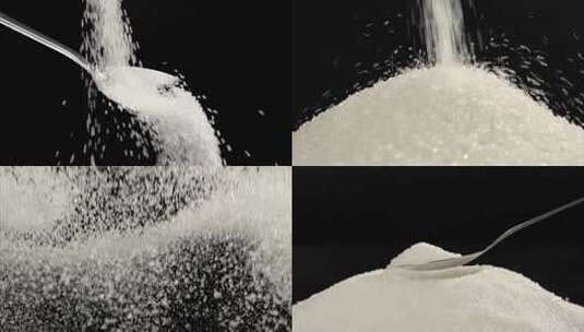 白糖 白砂糖展示 甜品调味品高清在线视频素材下载