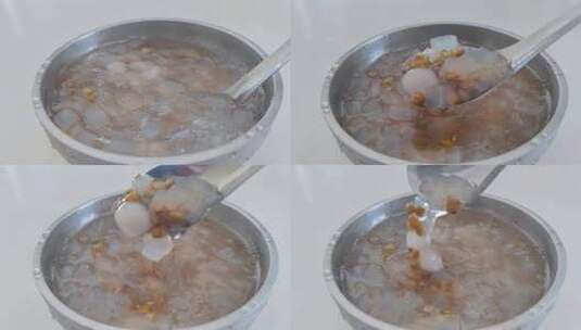 福建漳州龙海特色美食小吃石花汤高清在线视频素材下载