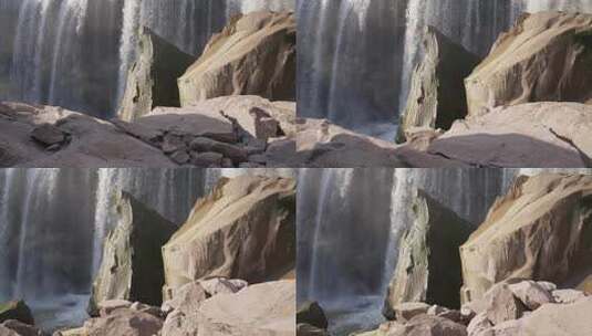 瀑布岩石风光高清在线视频素材下载