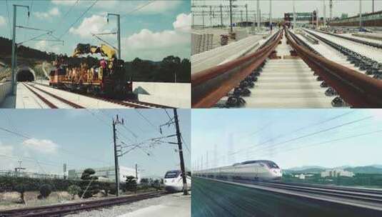 高铁建设 高铁 动车 交通 快速列车 快车高清在线视频素材下载