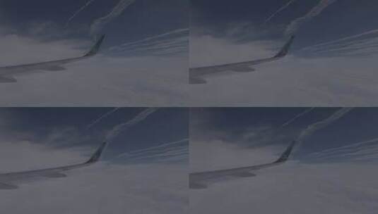 民航客机玄窗外的蓝天白云高清在线视频素材下载