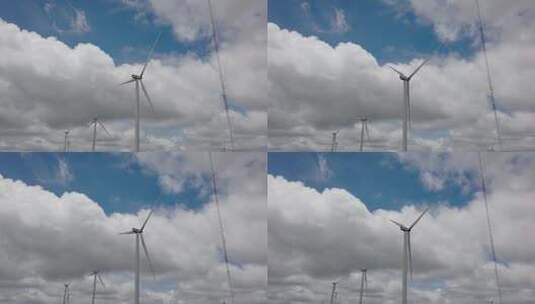 风车山风力发电、绿色清洁能源高清在线视频素材下载