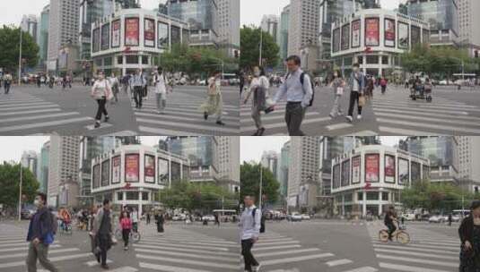 上海商城路十字交叉路口高清在线视频素材下载