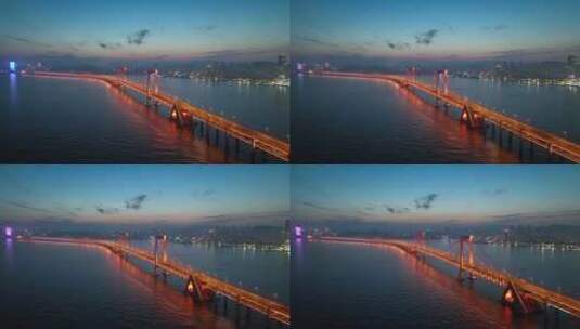 大桥夜景 航拍大桥高清在线视频素材下载