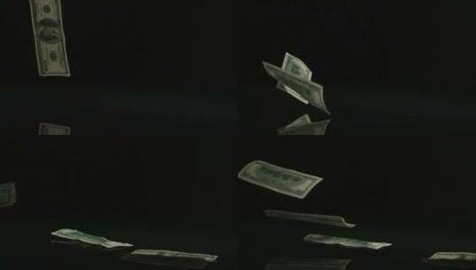 美国100美元的钞票落在反光面上高清在线视频素材下载