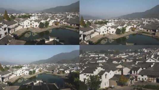 浙江杭州龙门古镇全貌4K实拍视频高清在线视频素材下载