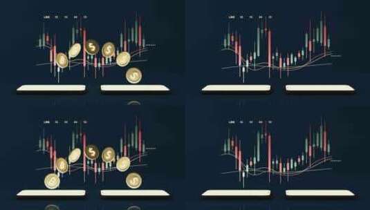 股市与货币概念的金融系统3d渲染高清在线视频素材下载