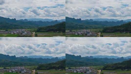 福建武夷山绿色农田与村庄延时高清在线视频素材下载
