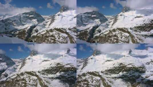 史诗般的雪山在阿尔卑斯山。瑞士高清在线视频素材下载