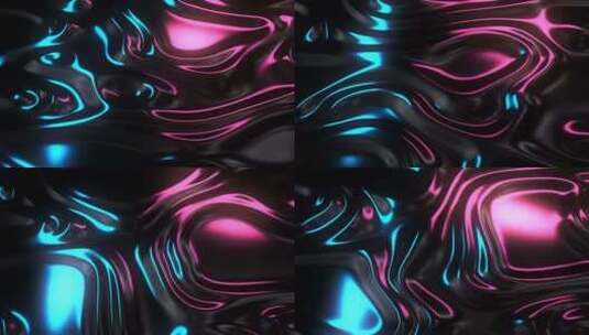 流动的赛博朋克抽象旋转液体高清在线视频素材下载