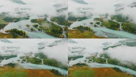 晨雾中的河流高清在线视频素材下载