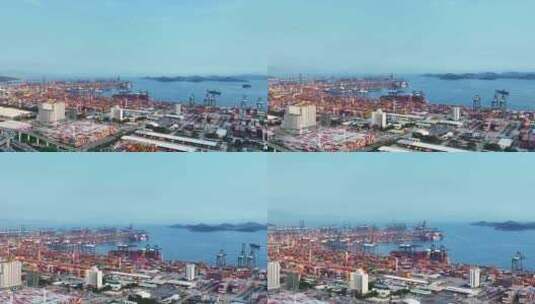 航拍深圳盐田港物流集装箱码头货运港口海景高清在线视频素材下载