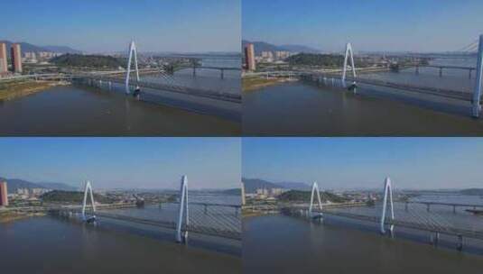 航拍福州白龙洲大桥高清在线视频素材下载