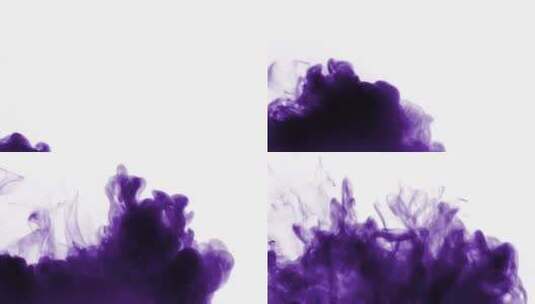 烟雾素材紫色白底高清在线视频素材下载