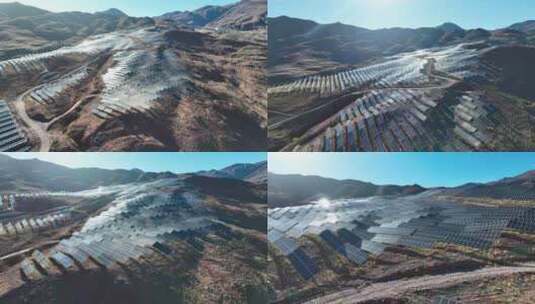 航拍西藏太阳能光伏发电高清在线视频素材下载
