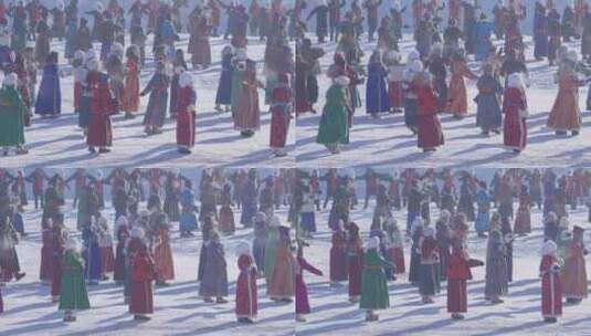 喜迎十四冬内蒙古第二十届冰雪那达慕开幕式高清在线视频素材下载