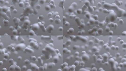白色球形分子漂浮高清在线视频素材下载