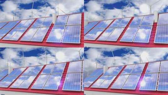 太阳能发电光伏电力三维动画高清在线视频素材下载