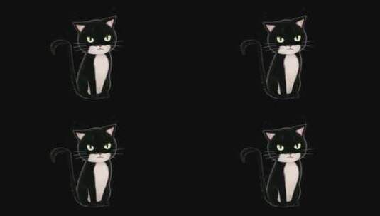 卡通小猫【带通道+无限循环】高清在线视频素材下载