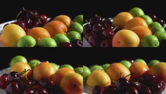 彩色水果慢镜头升格特写高清在线视频素材下载
