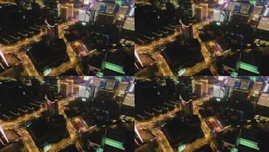 杭州黄龙体育中心玉古路夜景延时高清在线视频素材下载