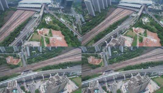 深圳北站及周边城市建筑高清在线视频素材下载