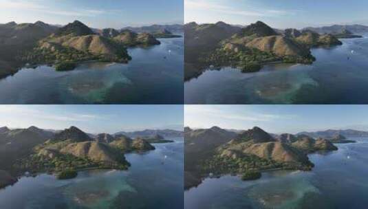印尼东努沙登加拉科莫多海岛航拍自然风光高清在线视频素材下载