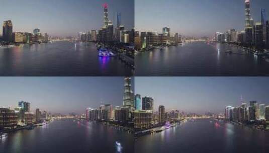 上海外滩皇浦江夜景高清在线视频素材下载