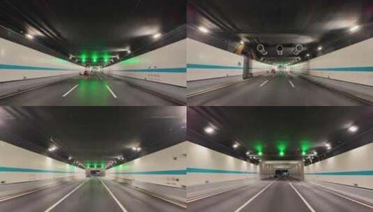 汽车在隧道穿梭飙车开车第一视角城市马路公高清在线视频素材下载