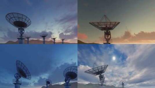 雷达信息通讯射电望远镜高清在线视频素材下载