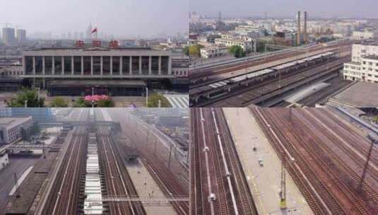 安阳火车站航拍高清在线视频素材下载