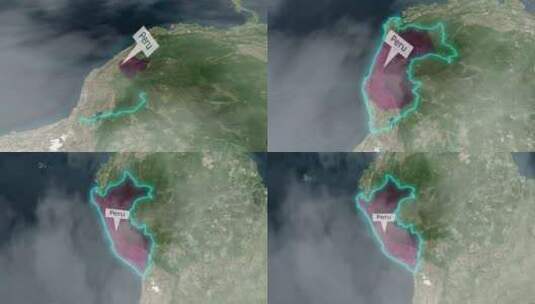 秘鲁地图-云效应高清在线视频素材下载