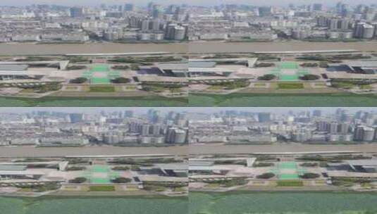 竖版航拍武汉琴台大剧院高清在线视频素材下载