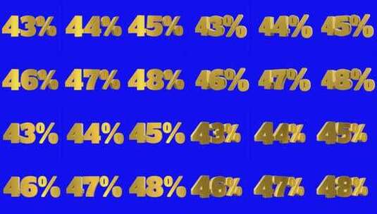 一组黄金百分比数字3d动画移动无缝循环孤高清在线视频素材下载