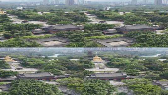 竖屏航拍重庆华岩旅游风景区华岩寺高清在线视频素材下载