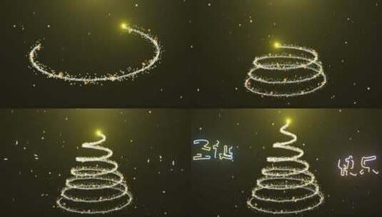 圣诞粒子树特效高清AE视频素材下载