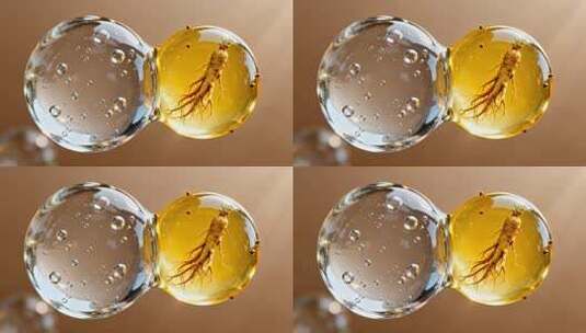 人参精华微距特写画面高清在线视频素材下载