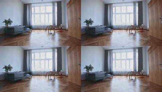 现代简约风格客厅室内场景高清在线视频素材下载