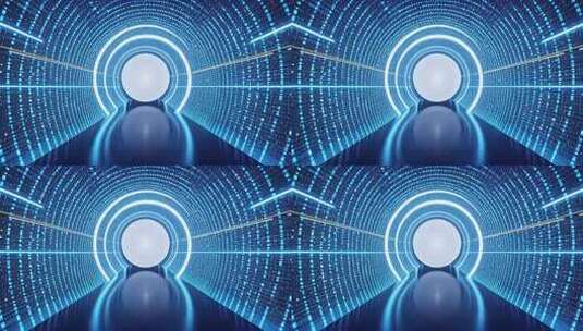 科技感蓝色数据隧道穿梭未来背景视频高清在线视频素材下载