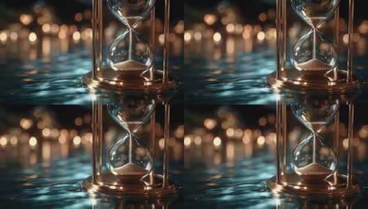 金色沙漏记录时间流逝的唯美瞬间高清在线视频素材下载