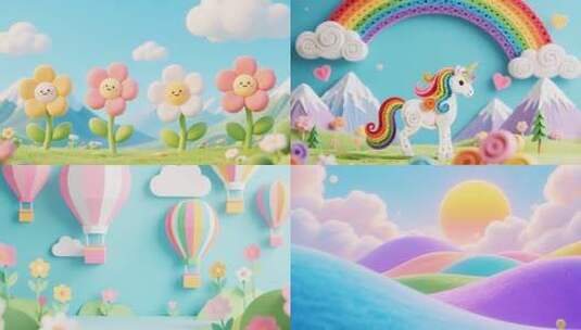 儿童歌曲卡通可爱背景视频高清在线视频素材下载