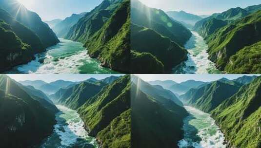 长江三峡壮丽自然风光高清在线视频素材下载