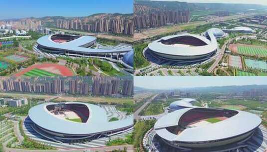 甘肃省平凉市崆峒区体育运动公园（场外）高清在线视频素材下载