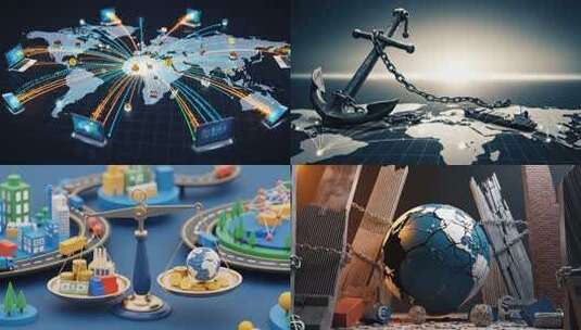 全球关税贸易与现代仓储供应链管理高清在线视频素材下载