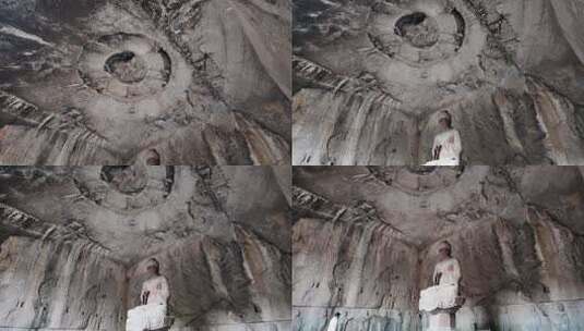 洛阳市世界文化遗产龙门石窟高清在线视频素材下载