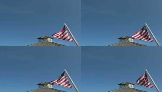 美国国旗飘扬竖屏高清在线视频素材下载